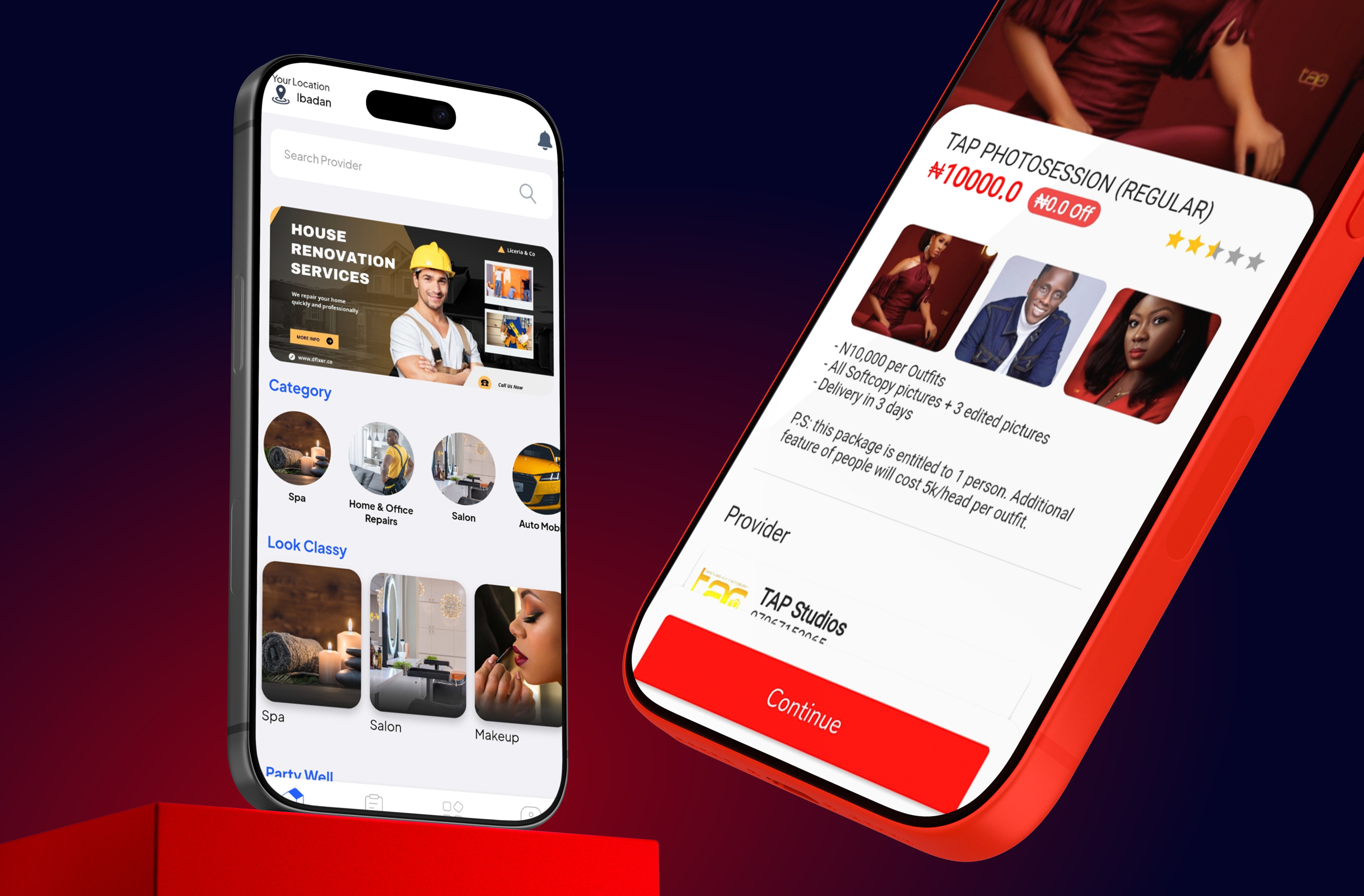 DFixer multi-service mobile app